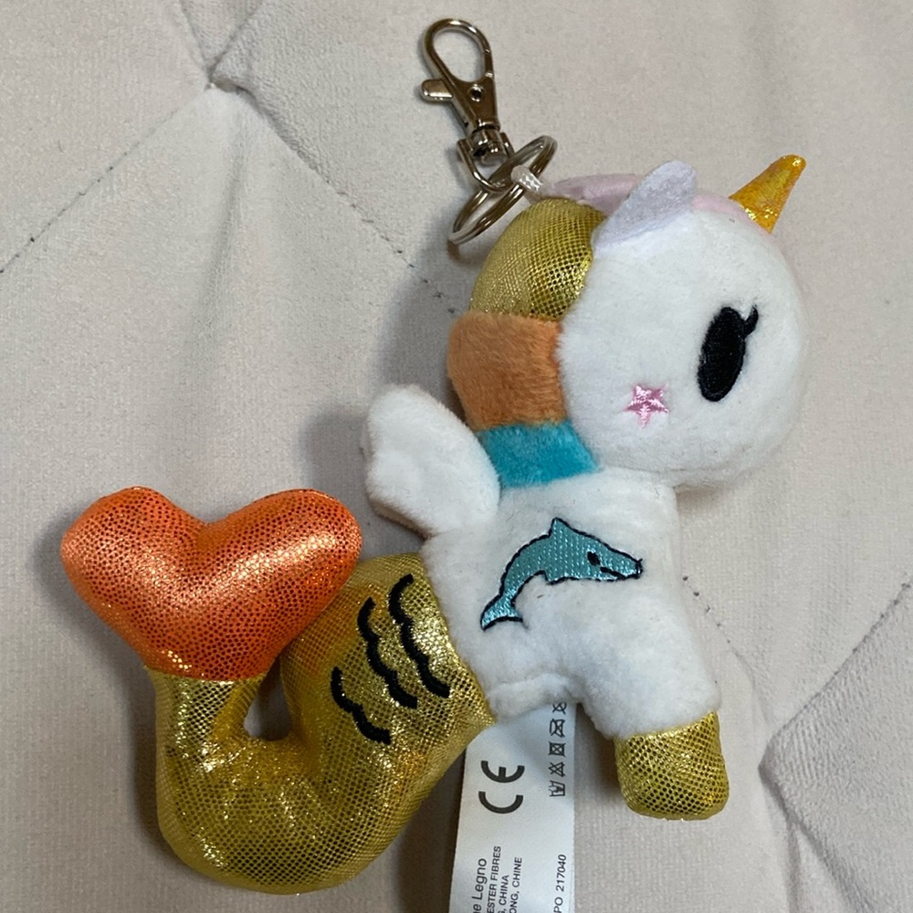 Tokidoki Unicorno Mermicorno Dolphin Plush Keychain Bag Clip